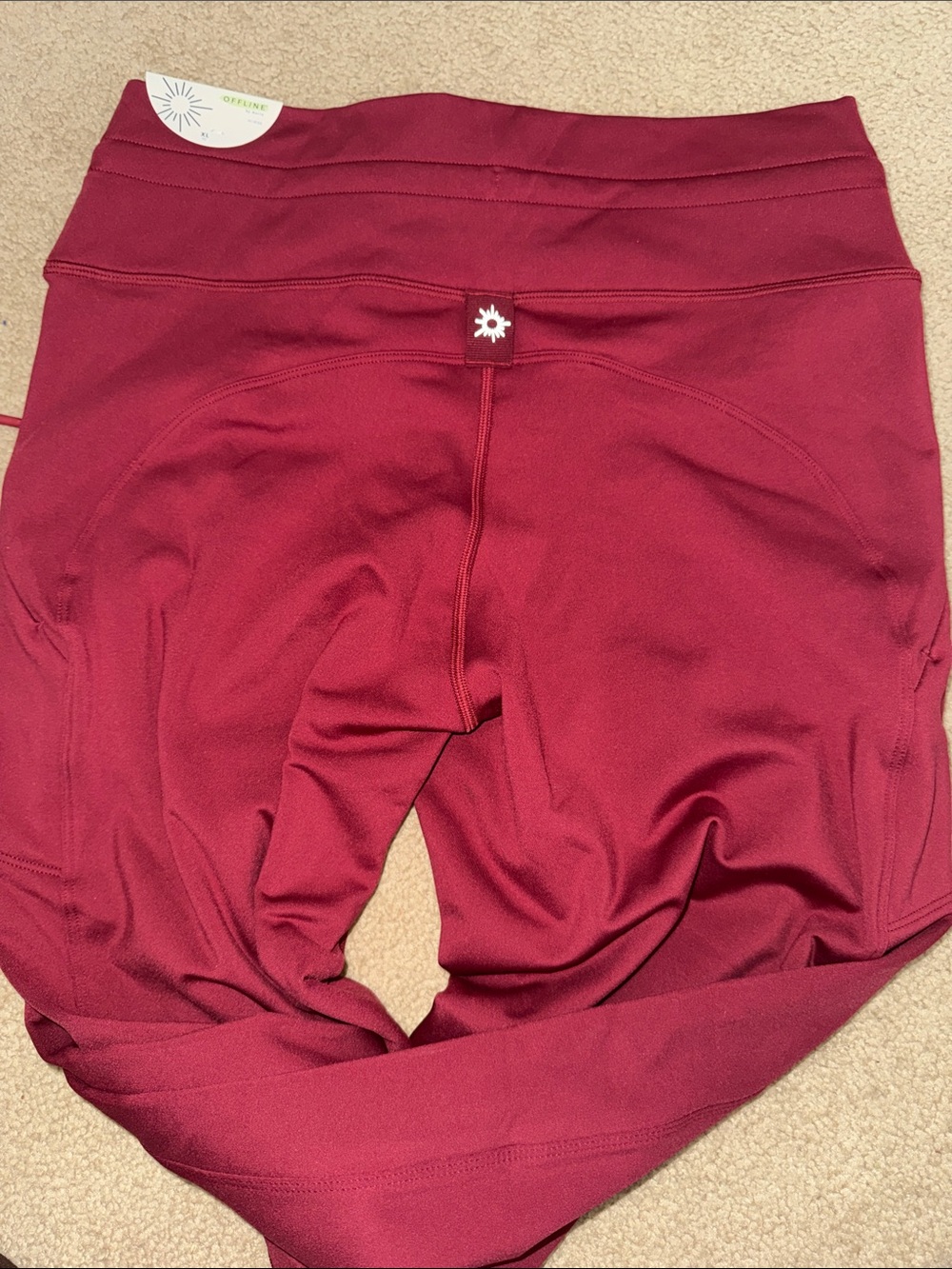 Aerie- offline warm up leggings XL NWT - wine red - Picture 3 of 4